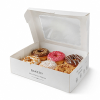 XJY Snack beignet alimentaire boulangerie boîte d'emballage personnalisé fenêtre transparente papier blanc Dessert beignet boulangerie boîte