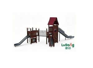 Toboggan en bois pour centres éducatifs, équipement de terrain de jeux pour enfants, matériau écologique sain avec prix d'usine abordable - Product Image 4