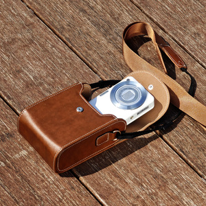 เคสป้องกันกล้องหนัง PU สีน้ำตาลแข็งสำหรับกล้อง DSLR แบบไร้กระจก X9R10X3สายปรับได้ - Product Image 3