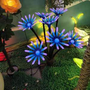 ไฟ LED ต้นไม้ดอกเบญจมาศรูปจิ้งจอกเก้าหางแฟนตาซี เปลี่ยนสีได้ กันน้ำ ปรับความสว่างได้ สำหรับสวนกลางแจ้งและสวนสาธารณะ - Product Image 1