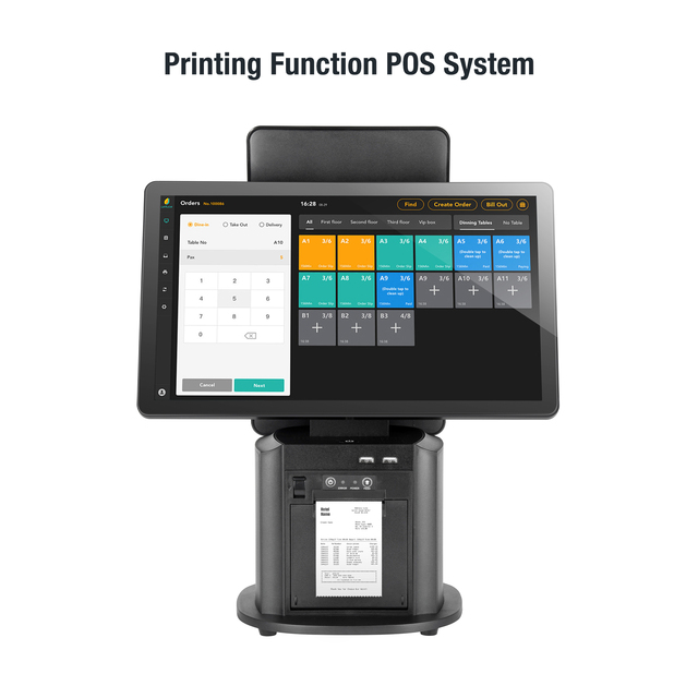 Smart NFC POS Terminal 15.6 Inch Dual Screen POS System with Embedded Printer Android Windows POS Machine