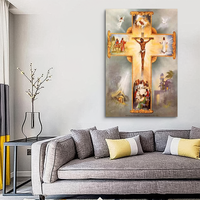 Peinture Diamant 5D Faite à la Main sur Toile, Motif Religieux Jésus Impressionniste, Kits DIY avec Cadre en Bois, Broderie Point de Croix par Numéros