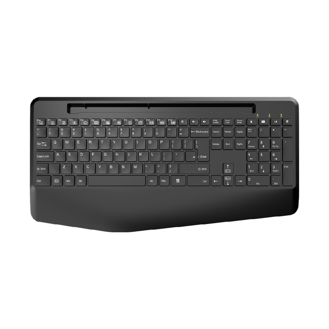 OEM 2*AA Battery Wireless USB Plastic 10inch Slot Arabic English 104Keys Full Layout Keyboard Hand Rest Ergonomics