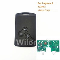Carte-clé télécommande en plastique à 4 boutons 433 MHz ID46-PCF7952 Entrée sans clé pour Renault Megane 3 pour 3 Scenic