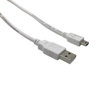 USB 2.0 A Stecker auf Mini 5-Pin Kabel AM zu M5P Beige Schwarz oder Rot Ummantelung