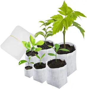 Bolsa desechable de Protección Ambiental para semillas, bolsa blanca no tejida para vivero, bolsas de tela ecológica para semillas