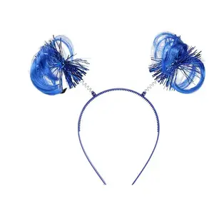 Diademas de cola de caballo azul con cabeza de plumas para mujeres niñas FIESTA DE Halloween festivales escolares disfraz accesorios para el cabello