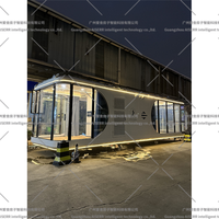 Maison de conteneurs de luxe en structure acier préfabriquée, mini-maison moderne, hôtel capsule spatiale