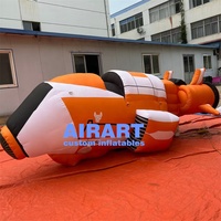 Modèle de vaisseau spatial gonflable de 3 m de long avec logo personnalisé pour l'exposition aérospatiale, décoration de fête