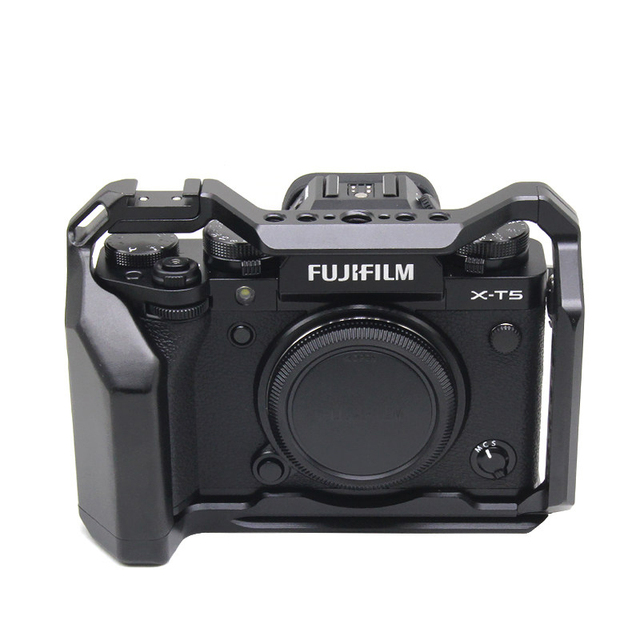 XT5 Camera Cage for Fujifilm X-T5 with Arca-Swiss Quick Release Plate, Battery Door Access & Expansion Ports for Filmmaking