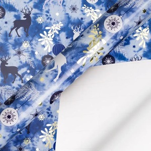Custom Christmas Reindeer Snowflake Pattern Double-Sided Coated Recyclable Art Paper Roll 100GSM Eco-Friendly Digital Packaging - Product Image 3