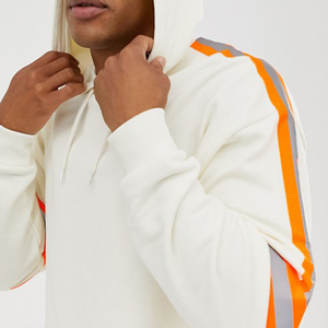 de <span class=keywords><strong>hombre</strong></span> de gran tamaño con capucha sudaderas con neón y cinta reflectante de sudaderas con capucha de lana - Product Image 3