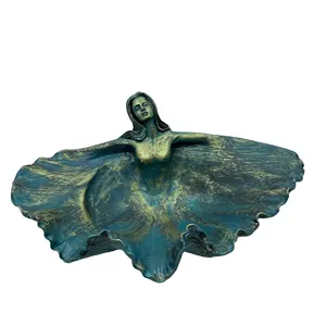 Cross-border new mussel shell goddess Ocean Treasure Bowl sculpture resin decoration