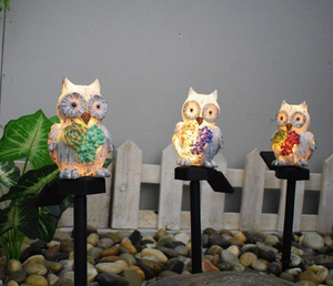 Lampes <span class=keywords><strong>de</strong></span> jardin solaires, décoratives en résine, créatives, animaux, succulentes, hibou, villa <span class=keywords><strong>de</strong></span> jardin, <span class=keywords><strong>paysage</strong></span>, lumières nocturnes - Product Image 1