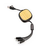Bambou 4 en 1 Multi Data Chargeur Câble Logo Personnalisé Tpe Rétractable Mirco Charge Rapide Usb vers Type C Câble pour Promotion Cadeau
