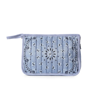 Pochette à bijoux matelassée en gros, cadeau pour elle, trousse de toilette motif cachemire, sac imprimé bandana monogrammé