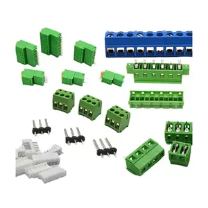 Üretim yeşil PCB Terminal blokları montaj bileşeni baskılı devre adet Din ray vida konnektörleri PCB Terminal blokları