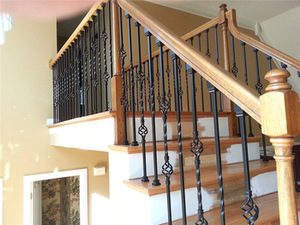 Balustres d'escalier en fer noir satiné creux d'intérieur de 12.7mm 44 pouces de hauteur S balustrades en fer à défilement balustres décoratifs avec chaussures de 1/2" - Product Image 4