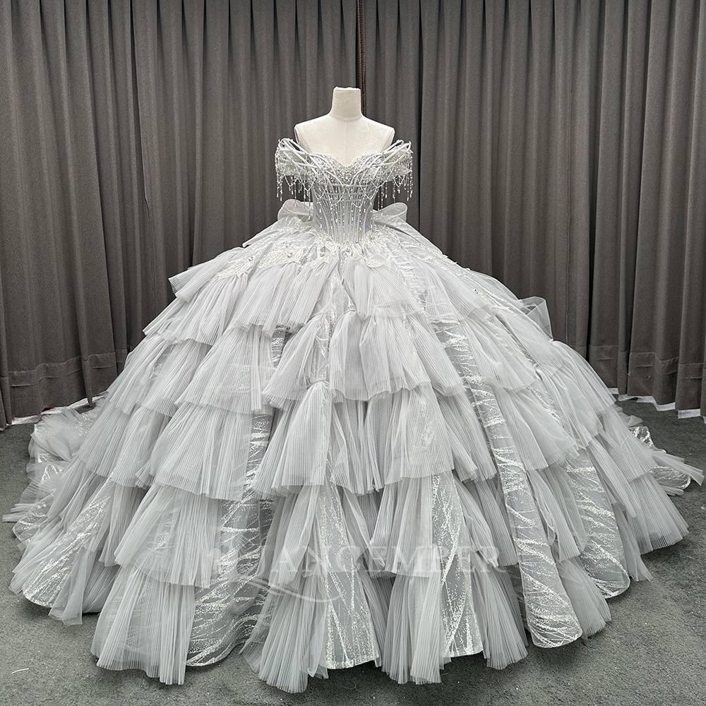Buy Grey Ball Dress Customized Size Options | Alibaba.com