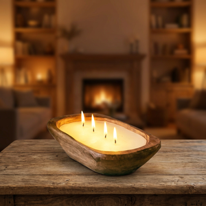 Handmade Mango Wood <b>Dough</b> <b>Bowl</b> Candle Holder Natural Wooden Candle Vessel For Gift Shops At Very Affordable Price - Product Image 6