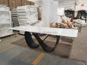 Hot Bán 8 Từ Thiết Kế Hình Chữ Nhật Bàn Ăn Bướm Hình Dạng Cơ Sở Bàn Ăn 6 8 10 Chỗ Ngồi Thiêu Kết Đá Bàn Ăn - Product Image 3