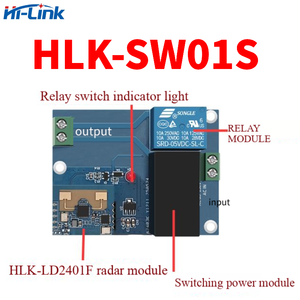 24GHz <strong>Radar</strong> Motion &amp; Presence <strong>Sensor</strong> Switch for <strong>Light</strong> Detects Moving/Standing/Still Bluetooth APP Hi-Link HLK-SW01S - Product Image 5