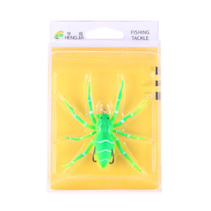 Paquet d'emballage d'appâts de pêche 80mm 7g en plastique <span class=keywords><strong>souple</strong></span> Topwater Musky Pike Fishing Hollow Soft Body Double Hook Frog Spider Soft Lure - Product Image 3