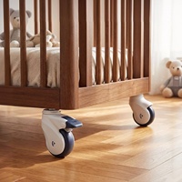 Roues silencieuses amortissantes pour lit bébé, roulettes de remplacement entièrement en plastique avec frein pour berceau