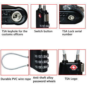 TSA — ensemble de bagages 2 pièces personnalisable, cadenas en aluminium, pour bagages d'<span class=keywords><strong>avion</strong></span>, bon marché - Product Image 4