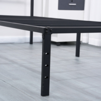 Cadre de lit en métal noir pliable et extensible, portable, taille King/Queen, avec lumières LED, vente en gros à prix réduit