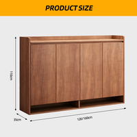 Meuble à chaussures moderne en noyer avec rangement dissimulé, console à chaussures anti-poussière, gain de place, modulaire, pour entrée et couloir