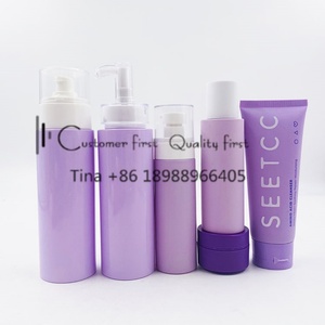 Ensemble d'emballages cosmétiques violets pour flacons pompe vides personnalisés pour lotion et tonique, conteneur en plastique, pot de crème cosmétique 10g - Product Image 5