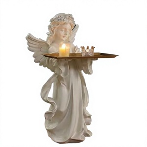 68X33CM Angel Tray <b>Ornament</b> Art Deco Floor-standing Sculpture Durable Home Decor for Living Room and Bedroom - Product Image 2