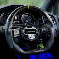 Volant de course à fond plat en fibre de carbone pour VW Golf R MK6 MK7 MK8 Arteon GTI R Beetle Polo Tiguan Touareg Scirocco Passat
