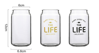 Verre à bière en verre borosilicate transparent personnalisé par sublimation avec paille – Vente en gros