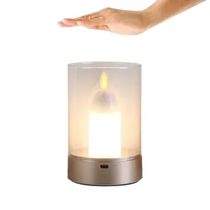 Charging Motion Sensor Cordless Table Desk Lamp Hand Scan LED Night Light Smart Candle Light For Home Bed Decor