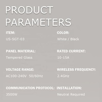 110-250V WLAN-Smart-Steckdose mit Sprachsteuerung, 118*75mm Weiß-Schwarzes Glaspanel Smart-Steckdose, Kompatibel mit Google Assistant, Alexa