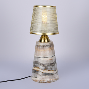 Luxury Natural Stone <b>Table</b> Lamp Modern Marble Base Fabric Shade Warm Ambient <b>Bedside</b> hotel <b>table</b> Lamp art decorative OEM ODM - Product Image 1