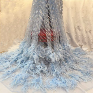 Lông Ngành Công Nghiệp Nặng Của Thân Thiện Với Môi 3D Sequin Thêu Lưới Hạt Vải Wedding Dress Bead Ống Thêu Vải 3D Sequin - Product Image 3