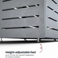 Boîtier de poubelle à roulettes durable KVS 240L pour l'extérieur Bac de rangement écologique en acier galvanisé robuste avec pieds réglables