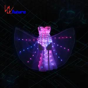 WL-0201 领导的服装 LED 照亮了火龙舞服装与斗篷领导的舞蹈套装与伊希斯翅膀领导的性感女孩服装夜总会