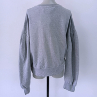 Sweat-shirt personnalisé à motif graphique pour femme, pull gris à épaules tombantes, sweat à capuche court en polaire, haut ample style streetwear OEM