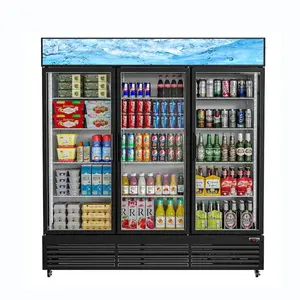 Réfrigérateur droit de boisson de boisson froide de supermarché réfrigérateur d'affichage de 3 portes