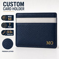 Tarjetero Ejecutivo de Cuero de Dos Tonos, Diseño Ultra Delgado para Profesionales, con Protección RFID Opcional y Servicio de Logotipo Personalizado