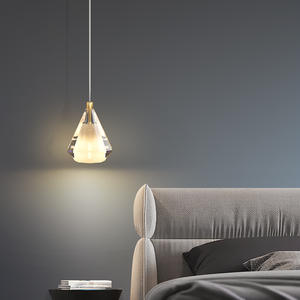 Lustre LED ovale moderne de luxe minimaliste en cristal noir/doré pour chambre, bar, comptoir, restaurant - Style nordique - Product Image 4