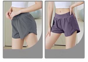 Pantalones cortos deportivos de verano de cintura alta para mujer, pantalones cortos transpirables personalizados de secado rápido para correr, Fitness, pantalones cortos con patrón sólido - Product Image 2