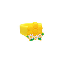 Nouvelles idées de produits 2026 Anneaux en plastique en forme d'abeille en caoutchouc PVC pour enfants Coffrets cadeaux