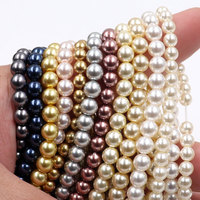 En stock 8mm perles de verre colorées cristaux tchèque haute qualité collier de perles Bracelet nacre perles pour la fabrication de bijoux