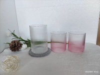 Gobelet en verre à eau nervurée 300ml verre à rayures verticales borosilicate whisky pour la verrerie de jus de fruits à la maison
