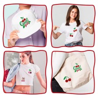 Groothandel Kersen Patch Schattig Fruit Geborduurd Vliesstof Op Maat Gemaakt Strik IJzer Applicatie Zoete Meisjes Kleding Tas Schoenen